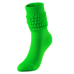 Chaussettes souples d'automne/hiver vert vif : texture douce et épaisse autour de la cheville, parfaites pour l'automne et l'hiver.