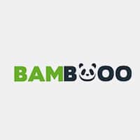 Text logo saying "BAMBOO" with a panda face replacing the "OO.