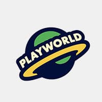 Playworld" in bold letters above a stylized planet with a yellow ring.