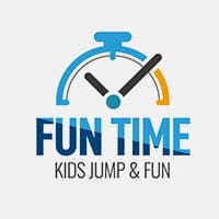 Stopwatch logo with "FUN TIME KIDS JUMP & FUN" text below.