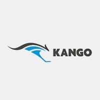 Logo of a stylized blue and black kangaroo head with bold "KANGO" in black letters.
