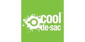 Flexible, stylish reusable shopping bag in vibrant green with "cool de-sac" logo, perfect for eco-conscious consumers seeking durable, eco-friendly tote solutions.