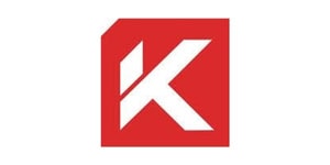 Sinoknit logo featuring a bold red square with a white stylized "K", representing a top sock manufacturer and supplier in China, emphasizing quality and reliability.