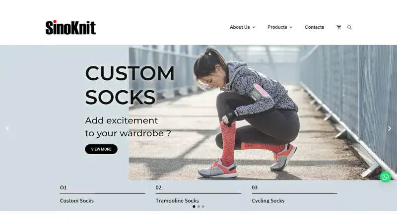 Woman wearing custom merino wool socks while crouching outdoors on a bridge, showcasing high-quality, comfortable, and durable socks ideal for outdoor activities and cold weather.